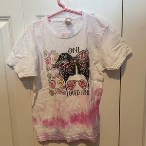 One Loved Mini Girls' Pink Tie-Dye Graphic Tee size small